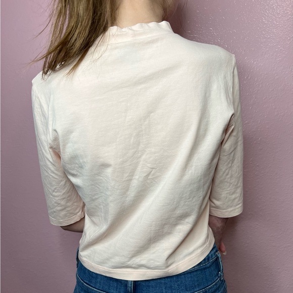 ASOS Light Pink Turtleneck Crop Top With A 3/4 Sleeve - Picture 8 of 11